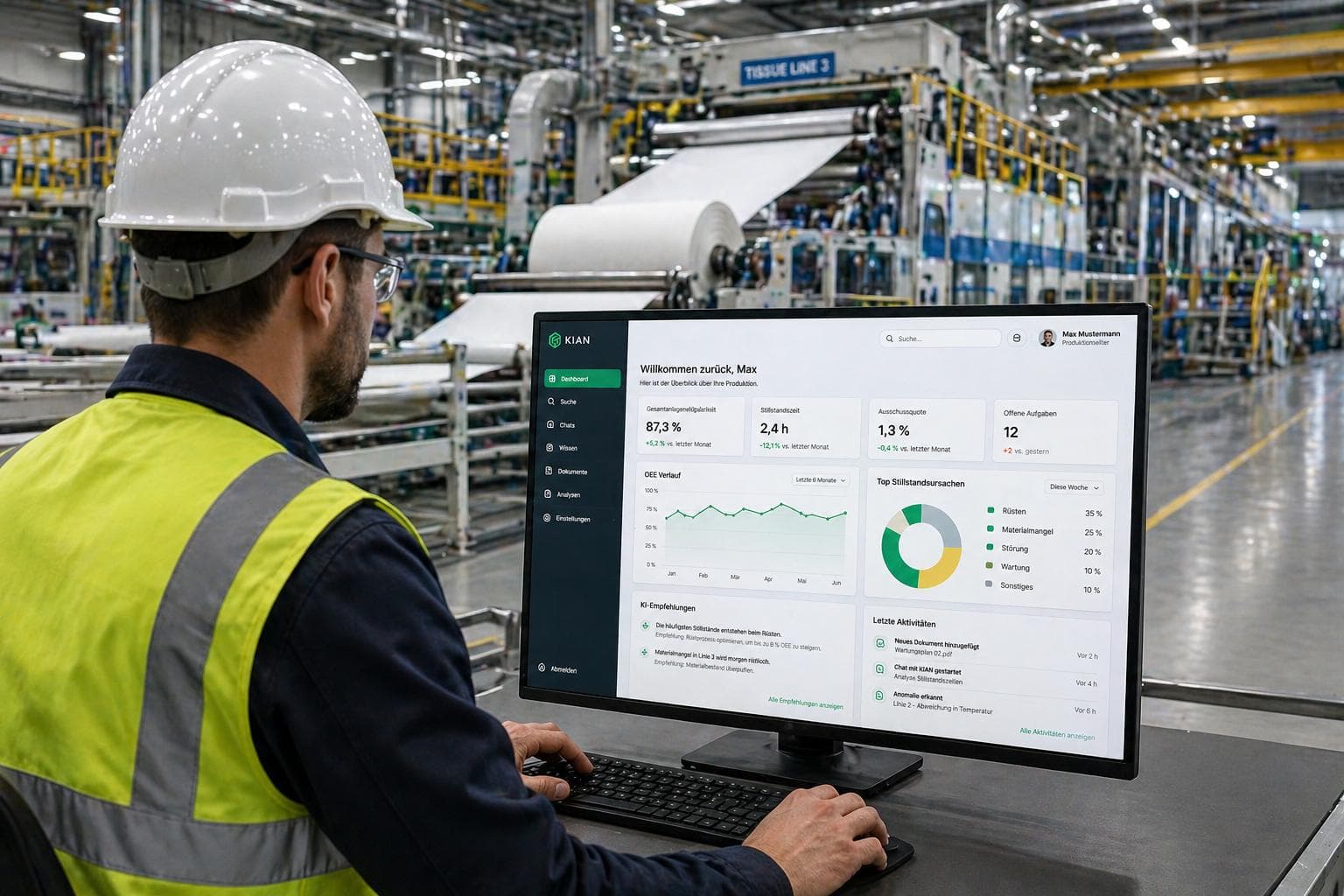 Industrielle Produktionshalle mit KIAN System